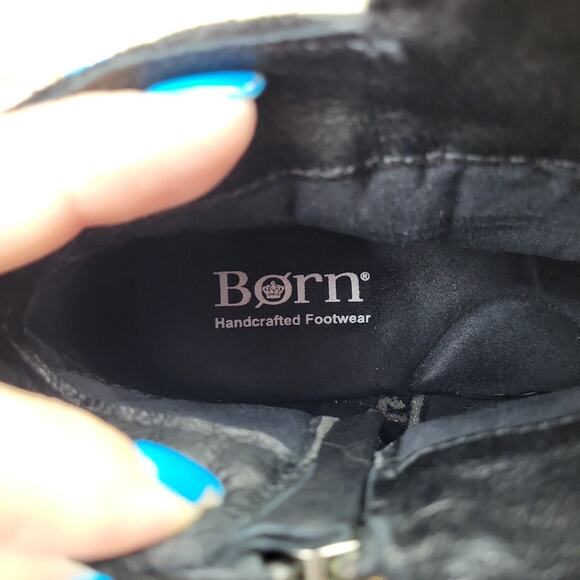 Born Womens Morocco BR0028509 Black Suede Round Toe Ankle Booties Size 8.5 - Picture 8 of 9